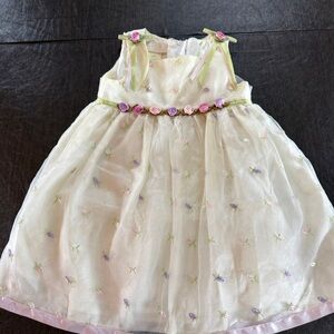 Biscotti Collezioni Girl’s Floral White Party Dress Sz 24M